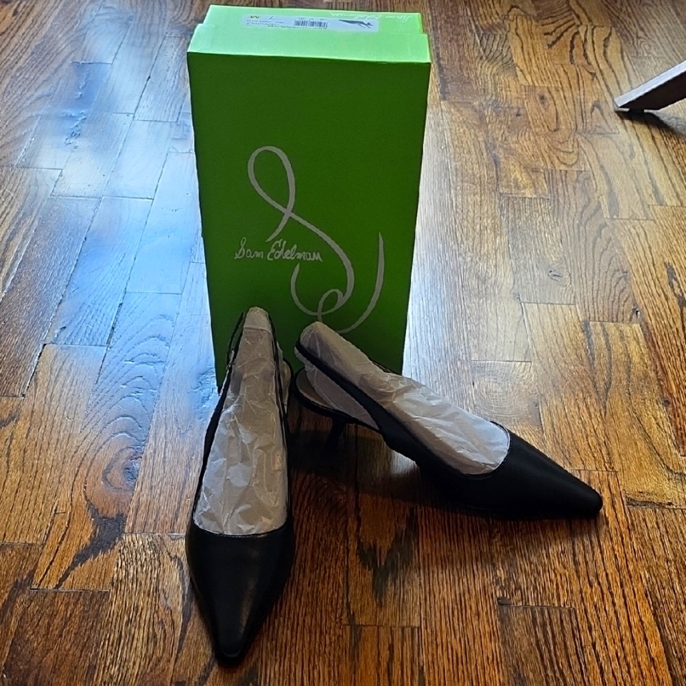 Sam Edelman Black Slingback Kotten Heels;never Worn